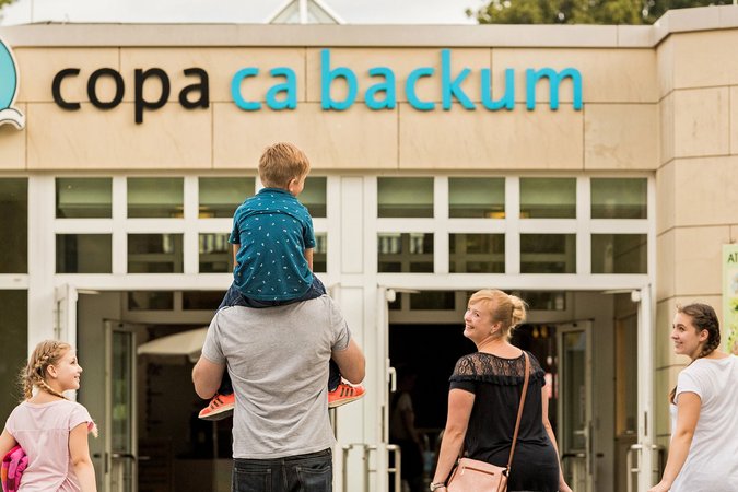 Eingangsbereich Familie Copa ca backum eine Familie mit 3 Kindern befindet sich im äußeren Eingangsbereich des Copa ca backums